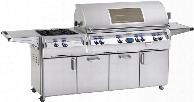 Fire Magic Echelon Collection E1060s4e151w 111 Inch Freestanding Gas Grill With 1056 Sq. In. Cooking Surface, 112,000 Main Burner Btus, Wood Chip Smoker, Power Burner, Back Lit Safety Knobs And Magic View Window