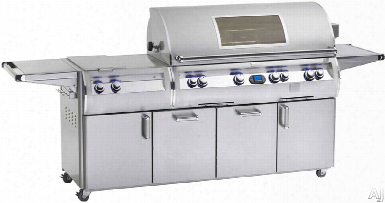 Fire Magic Echelon Collection E1060s4e171w 111 Inch Freestanding Gas Grill With 1056 Sq. In. Cooking Surface, 115,000 Main Burner Btus, Wood Chip Smoker, Double Sideburner, Backlit Swfety Knobs And Viewing Window