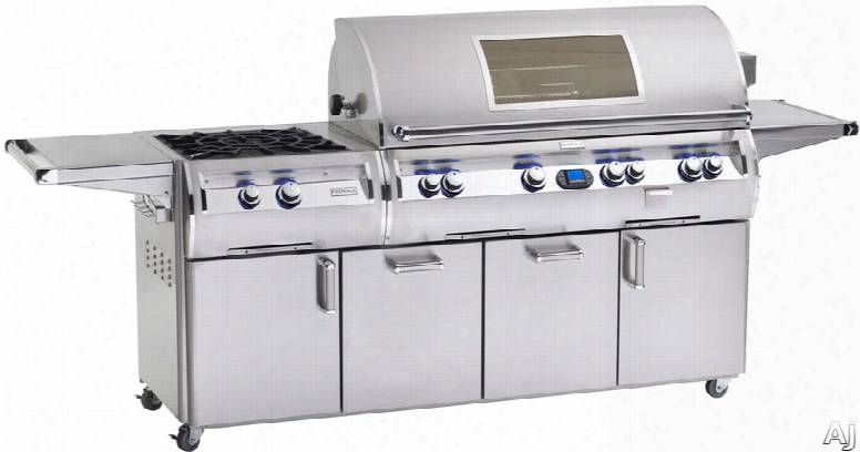 Fire Magic Echelon Collection E1060s4e1p51w 111 Inch Freestanding Gas Grill Through  1056 Sq. In. Cooking Surface, 112,000 Main Burner Btus, Wood Chip Smoker, Power Burner, Back Lit Safety Knob S And Magic View Window: Liquid Propane