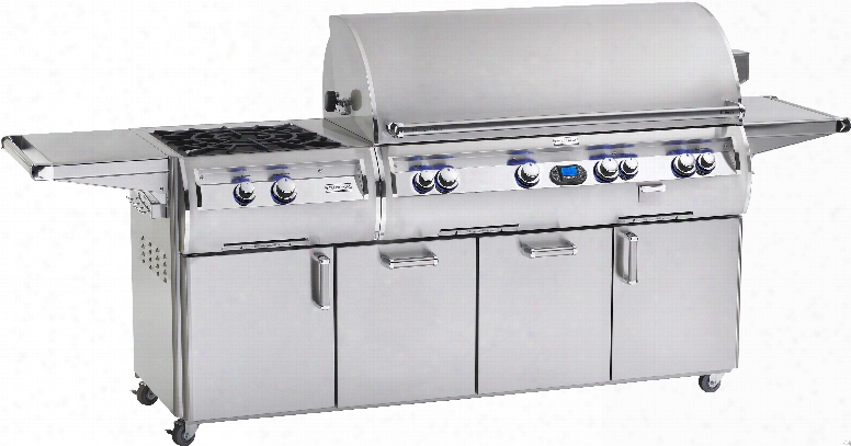 Fire Magic Echel On Collection E1060s4ean51 111 Inch Freestanding Gas Grill With 1,056  Sq. In. Cooking Surface, 115,000-btu Primary Burners, 22,000-btu Backburners, 3,000-btu Smoker And Side Burner: Natural Gas, Power Burner