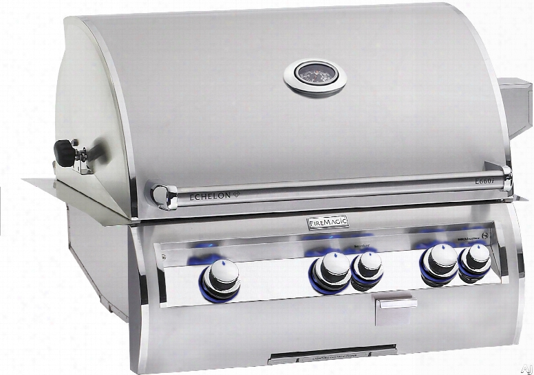 Fire Magic Echelon Assemblage E660i4ean 30 Inch Built-in Gas Grill With 660 Sq. In. Cooking Surface, 78,000 Btu Primary Burners, 1l,000 Btu Back Burner And 3,000 Btu Wood Chip Smoker: Natural Gas, Analog Thermometer, All Infrared Burners