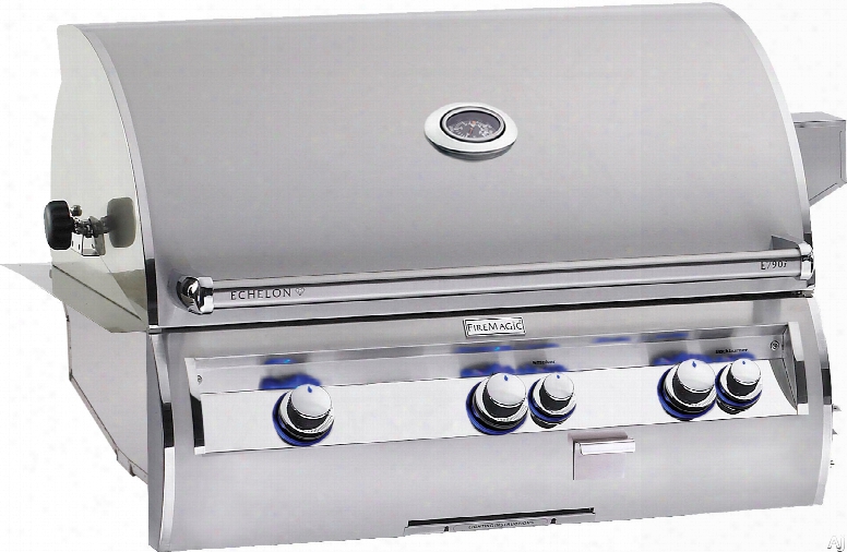 Fire Magic Echelon Collection E790i4aan 36 Inch Built-in Gas Grilk With 792 Sq. In. Cooking Surface, 99,000 Btu Primary Brners, 13,000 Btu Back Burner, Charcoal And Smoker Basket: Nat. Gas, All Infrared Burners, Analog Thermometer