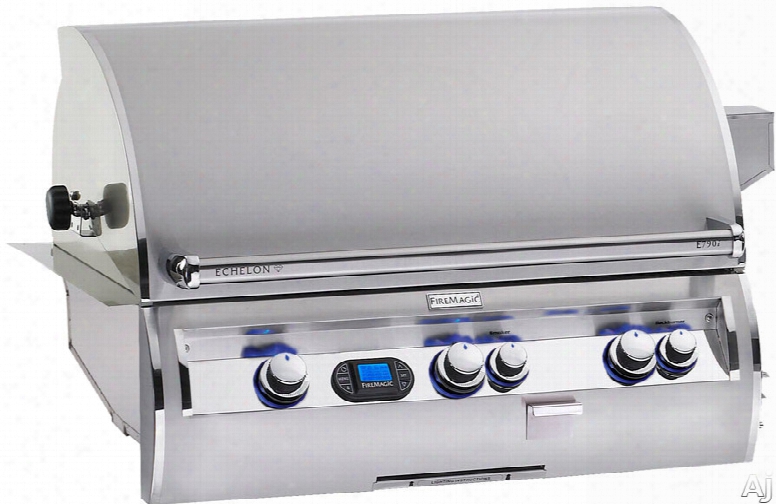 Fire Magic Echelon Collection E790i4e1 37 Inch Built-in Gas Grill With 792 Sq. In. Cooking Surface, 99,000 Main Burner Btus, Wood Chip Smoker, Back Lit Safety Knobs And Digital Thermometer