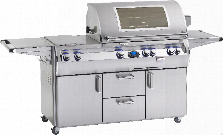 Fire Magic Echelon Collection E790s4 92 Inch Freestanding Gas Grill With Rotisserie Kit, Analog Temperature, Gague Smoker, 792 Sq. In. Cooking Surface, 99,000 Btu Stainless Steel Primary Burners, 13,000 Secondary Burners, 15,000 Btu Single Side Burner And