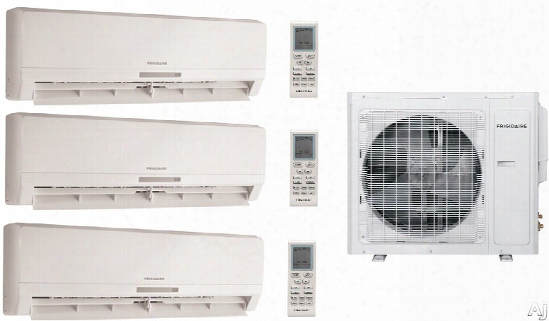 Frigidaire Frig247 3 Room Mini Split System With 28,000 Btu Multi-zone Mini Split Outdoor Air Conditioner, 28,400 Btu Heat Pump, Inverter Technology, Low Ambient Opwration, Quick Cool And Warm, 3 Fan Speeds, Effortless Temperature Control, 24-hour Timer A