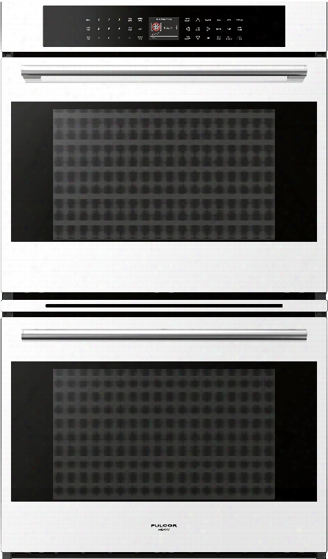 Fulgor Milano 700 Series F7dp30w1 30 Inch Electric Double Wall Oven With 4.4 Cu. Ft. Capacity, True European Convection, Automatic Fast Preheat, Pizza Function, Meat Probe, Enameled Grill Set, Sabbath Mode And Self-clean: White