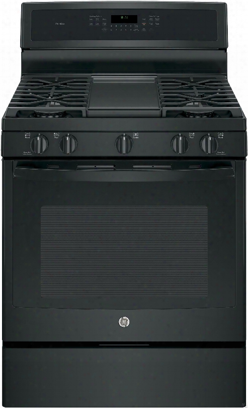 Ge Profile Pgb911dejbb 30 Inch Freestanding Gas Range With Chef Connect, Convection, Steam Self-clean, Powe Furuncle Burners, Reversible Grill-griddle, 5.6 Cu. Ft. Capacity, 5 Sealed Burners, Storage Drawer And Star-k Certified: Black