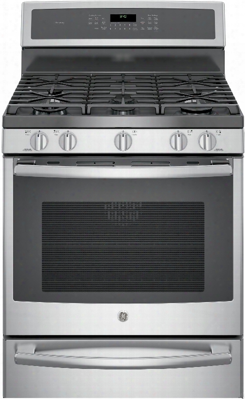 Ge Profile Pgb940sejss 30 Inch Freestanding Gas Range With Convection, Chef Connect, Wi-fi Connect, Tri-ring Burner, Dual Oval Center Burner, Reversible Grill-griddle, Steam Self-clean, 5.6 Cu. Ft. Oven, 5 Sealed Burners And Star-k Certified: Stainless St