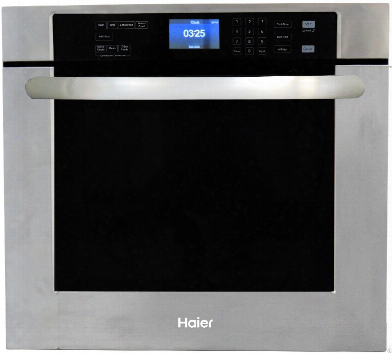 Haier Hcw3260aes 30 Inch Electric Wall Oven With 5.0 Cu. Ft. Capacity, True European Convection, 7 Cooking Modes, Bread Proofing, Defrost Mode, Enameled Grill Set, Interior Halogen Lighting, Self-clean And Glass-touch Electronic Controls
