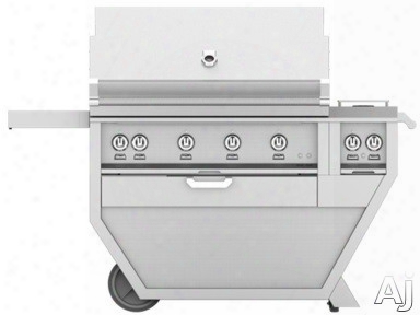 Hestan Gabr42cx2 61 Inch Freestanding Grill With 782 Sq. In. Grilling Area, 4 Trellis Burners, Double Side Burners, Rotisserie, 148,000 Btu, Horizon Spring Assisted Hood, Warming Rack, Temperature Gauge And One-push Ignition: Stainless Steel