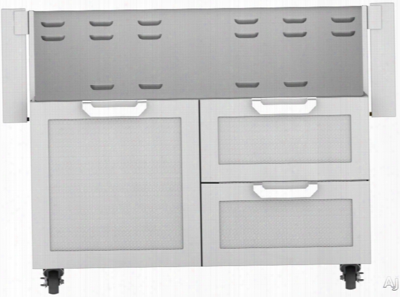 Hestan Gcr42 42 Inch Double Drawer And Door Grill Cart: Stainless Steel