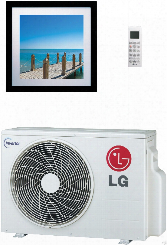 Lg Art Cool Gallery La090hvp 9,000 Btu Single Zone Wall-mount Ductless Split System With 10,800 Btu Heat Pump, 12.5 Eer, Inverter And R-410a Refrigerant (lan090hvp Indoor/lau090hvp Outdoor)