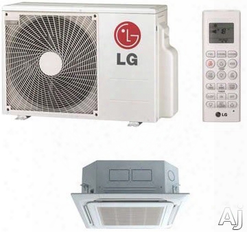 Lg Lc097hv4 9,000 Btu Single Zone Mini-split System With 11,000 Btu Heat Pump, Indoor Ceiling Cassette, 20.2 Seer, 13.65 Eer, 300 Cfm, Low Ambient Operation, Dehumidifying Mode And Night Quiet Oper Ation (lcn097hv4 Indoor Unit / Luu097hv Outdoor Unit)