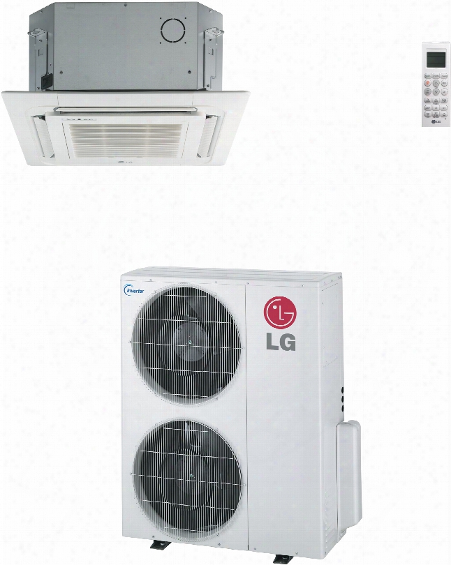 Lg Lc367hv 36,000 Btu Single Zone Ceiling Cassettte Ductless Split System With 40,000 Btu Heat Pump, 13.5 Eer, Inverter And R-410a Refrigerant (lcn367hv Indoor/luu367hv Outdoor)