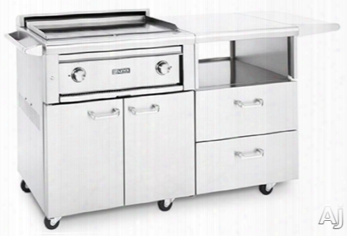 Lynx Asado Series L30agm 30 Inch Grill On Mobile Kitchen Cart With Prosear-2 Burners, Hot Surface Ignition, 495 Sq. In. Cooking Area, 606 Sq. In. Food Prep Area, Storage Drawers, Side Shelf Andf Old Out Shelf