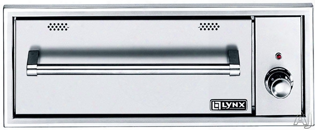 Lynx L30wd1 30 Inch Outdoor Warming Drawer With 2 Removable Steam Pans, Moist/crisp Settings, "on" Indicator Light, Concealed Heating Element And Weather Resistant Stainless Steel Construction