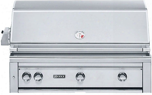 Lynx L42asr 42 Inch Built-in Gas Grill With All Prosear2 Burners, 12000 Sq. In. Cooking Surface, 70,000 Total Btus, Electronic Ignition, Smoker Box And Halogen Lighting