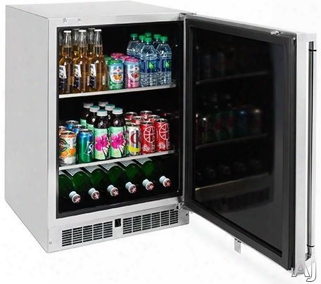 Lynx Lm24bf 24 Inch Outdoor Undercounter Beverage Center With Blue Led Lighting, Insulated Cabinet, Lock, Alarm, Digital Readout And Energy Star Rated