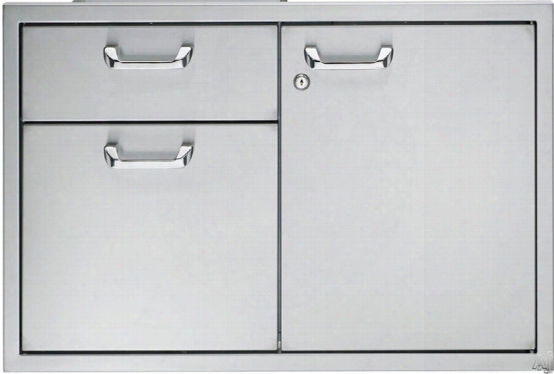 Lynx Lsa30 30 Inch Double Drawer And Access Door Storage System With Led Interior Lighting (lock And Key Included)