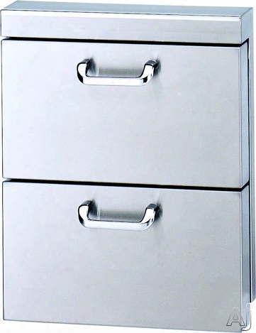 Lynx Ludxl1 18 Inch Double Utility Drawers With Fully Extendable Drawers, Stainless Steel Rollers And 5 Inch Offset Handles