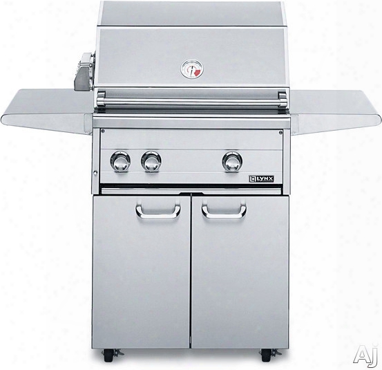 Lynx Professional Grill Series L27fr2ng 52 Inch Freestanding Gas Grill With6 85 Sq. In. Cooking Surface, Two 25,000 Btu Red Brass Burners, Hot Surface Ignition System, Blue Led Control Illumination, Hood Assist Kit And Dual-position Internal Rotisserie: N