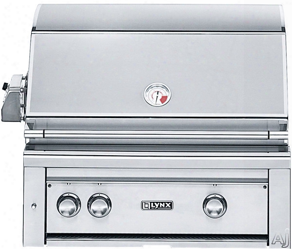 Lynx Professional Grill Series L30asr 30 Inch Built-in Gas Grill With All Prosear2 Burners, 840 Sq. In. Cooking Surface, 50,000 Total Btus, Rear Infrared Burner, Rotisserie And Smoker Box