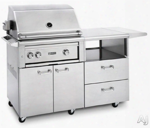 Lynx Professional Grill Series L30asrm 70 Inch Mobile Kitchen Cart Grill With 840 Sq. In. Cooking Area, 2 Prosear Burners, Rotisserie, Hot Surface Ignition, Led Illuminated Controls, Temperature Gauge, Smoker Box And Halogen Grill Surface Light