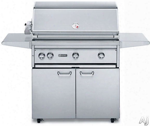 Lynx Professional Grill Series L36psfr2 62 Inch Freestanding Gas Grill With 935 Sq. In. Cooking Surface, 2 Redd Brass Burners, Prosear2 Burner, 3-speed Rotisserie, Hot Surface Ignition And Halogen Surface Light