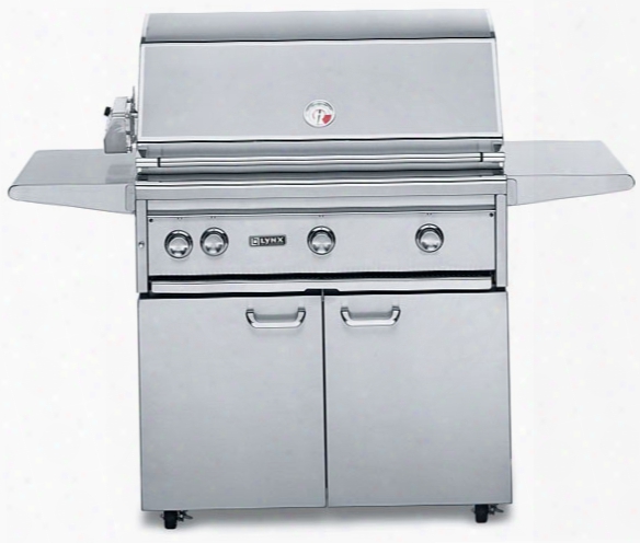 Lynx Professional Grill Series L36psfr2lp 36 Inch Freestanding Gas Grill With 935 Sq. In. Cooking Surface, 2 Red Brass Burners, Prosear2 Burner, 3-speed Rotisserie, Hot Surface Ignition And Halogen Surface Light: Liquid Propane