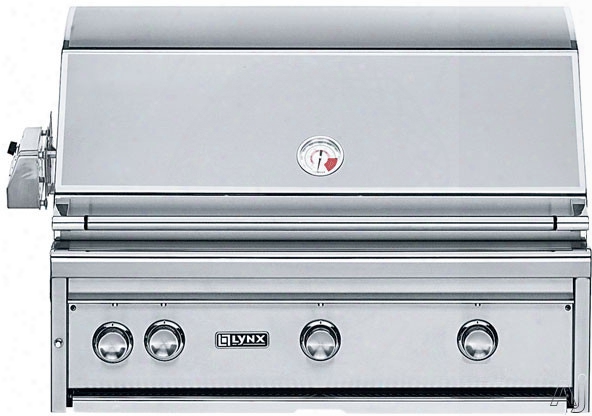 Lynx Professional Grill Series L36psr2 36 Inch Built-in Gas Grill With Prosear2 Burner, 3-speed Rotisserie, Halogen Lighting, 935 Sq. In. Cooking Surface, 2 Red Brass Burners And Hot Surface Ignition
