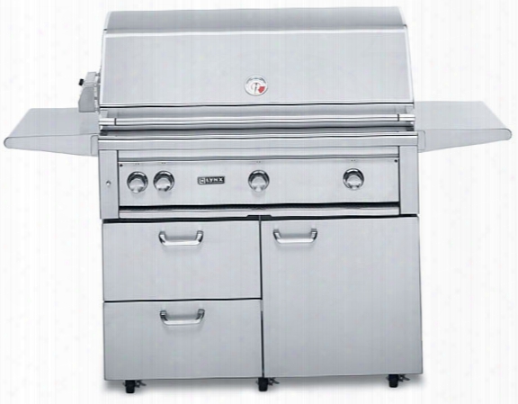 Lynx Professional Grill Series L42psfr2 68 Inch Freestanding Gas Grill With 1,200 Sq. In. Cooking Surface, 2 Red Assurance Burners, Prosear2 Burner, 3-speed Rotisserie, Hot Surface Ignition And Halogen Surface Light