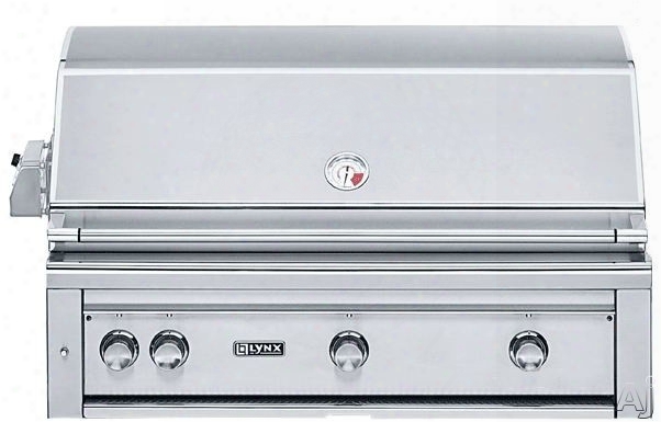 Lynx Professional Grill Series L42psr2lp 42 Inch Built-in Gas Grill With 1200 Sq. In. Cooking Surface, 2 Red Brass Burners, Prosear2 Burner, 3-speed Rotisserie, Hot Surface Ignition And Halogen Lighting: Liquid Propane