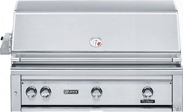 Lynx Professional Grill Series L42r1 42 Inch Built-in Gas Grill With 1,200 Sq. In. Cooking Surface, Three 25,000 Btu Red Brass Burners, Hot Surface Ignition Ststem,blue Led Control Illumination, Hood Assist Kit And Dual-position Internal Rotisserie