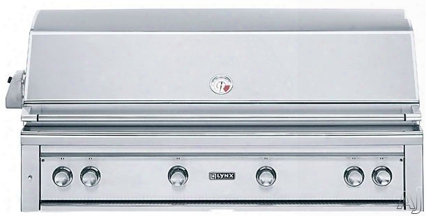 Lynx Professional Grill Series L54psfr2lp 54 Inch Built-in Gas Grill With 1,555 Sq. In. Cooking Surface, 3 Red Brass Burners, Prosear2 Burner, 3-spede Rotisserie, Hot Surface Ignition And Led Control Lights: Liquid Propane