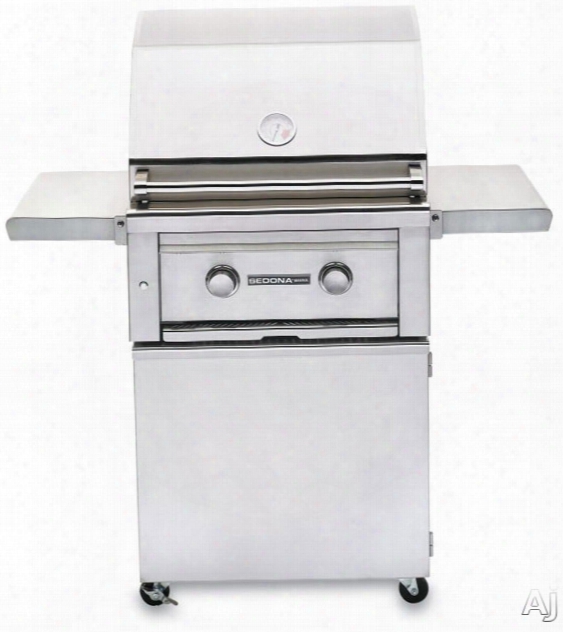 Lynx Sedona Series L400psf 24 Inch Freestanding Gas Grill With 46,000 Btu, 575 Sq. In., Led And Halogen Illumination, Ceramic Briquettes, Stainless Steel Grilling Grates And Temperature Gauge