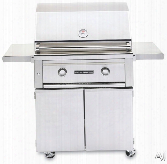 Lynx Sedona Series L500psf 30 Inch Freestanding Gas Grill With 46,000 Btu, 733 Sq. In., Led And Halogen Illumination, Stainless Steel Grilling Grates, Ceramic Briquettes And Spark Ignition