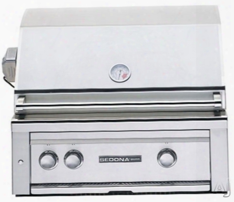 Lynx Sedona Series L500rlp 30 Inch Built-in Grill With 733 Sq. In. Cooking Surface, 58,500 Total Btus, 3 Stainless Steel Burners, Rotisserie, Blue Led Control Light And Halogen Surface Light: Liquid Propane
