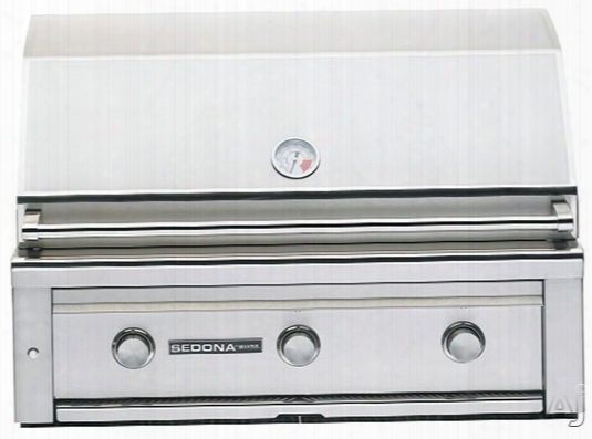 Lynx Sedona Series L600 36 Inch Built-in Grill With 891 Sq. In. Grilling Area, 3 Stainless Steel Burners, 69,000 Btu's, Temperature Gauge, Halogen Grill Surface Light And Led Illuminated Controls