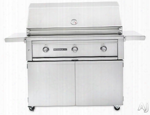 Lynx Sedona Series L700f 62 Inch Freestanding Grill With Temperature Gauge, Halogen Surface Light, Led Illuminated Controls, 1,049 Sq. In. Grilling Area, 3 Stainless Steel Burners And 69,000 Btu's