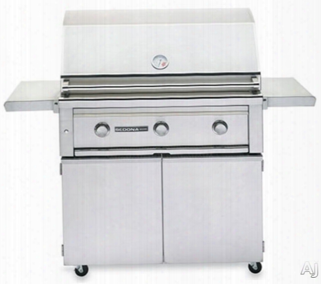 Lynx Sedona Series L700fr 62 Inch Freestanding Grill With 1,049 Sq. In. Grilling Area, 4 Stainless Steel Burners, Rotisserie, 83,000 Btu's, Temperature Gauge, Halogen Grill Surface Light And Led Illuminated Controls