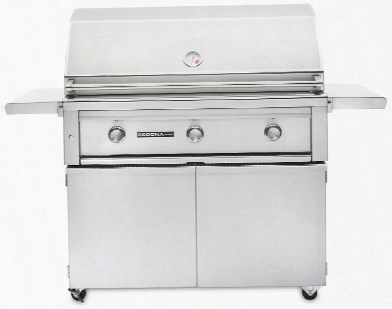 Lynx Sedona Succession L700psf 42 Inch Freestanding Grill With 69,000 Btu, 1049 Sq. In. Cooking Surface, Led And Halogen Illumination, Ceramic Briquettes And Stainless Steel Grilling Grates