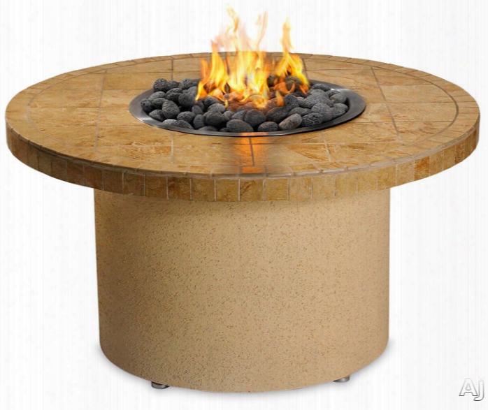 Lynx Sedona Series Lfpcs Outdoor Lp Gas Fireplace With 65,000 Btu, Push Button Spark Ignition, Waterproof Stucco Finish And Refreshment Bowl Included: Circular, Sandalwood
