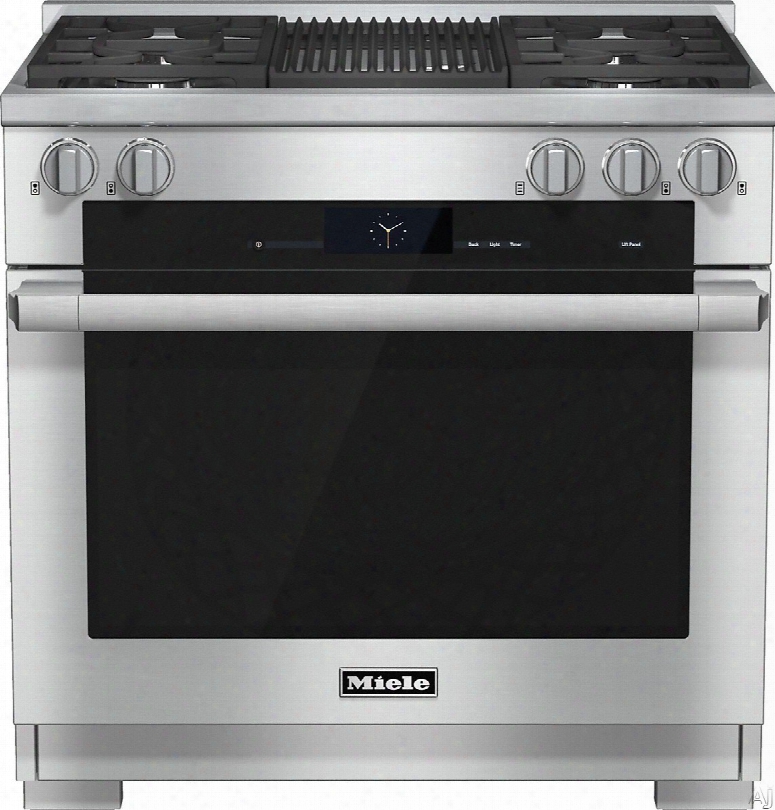 Miele M-touch Series Hr1935dfgr 36 Inch Pro-style Dual-fuel Range With 4 M Pro Dual Stacked Sealed Burners, Twinpower Convection Oven, M Pro Grill, Wireless Roast Probe And Self-clean: Natural Gas