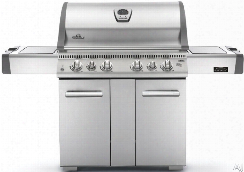 Napoleon Lex Series Lex605rsbinss 69 Inch Freestanding Gas Grill With Infrared Rotisserie, Infrared Burner, Side Burner, 850 Sq. In. Cooking Area, 90,500 Btu And 3 Main Burners: Natural Gas