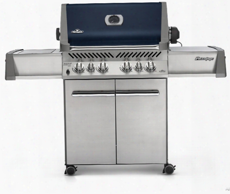 Napoleon P500rsibnb1 64 Inch Freestanding Gas Grill With Infrared Burners, Rotisserie, Jetfire Ignition, 80,000 Total Btus, 900 Sq. In. Cookingg Surface, 6 Burners And Heavy-duty Casters: Blue, Natural Gas