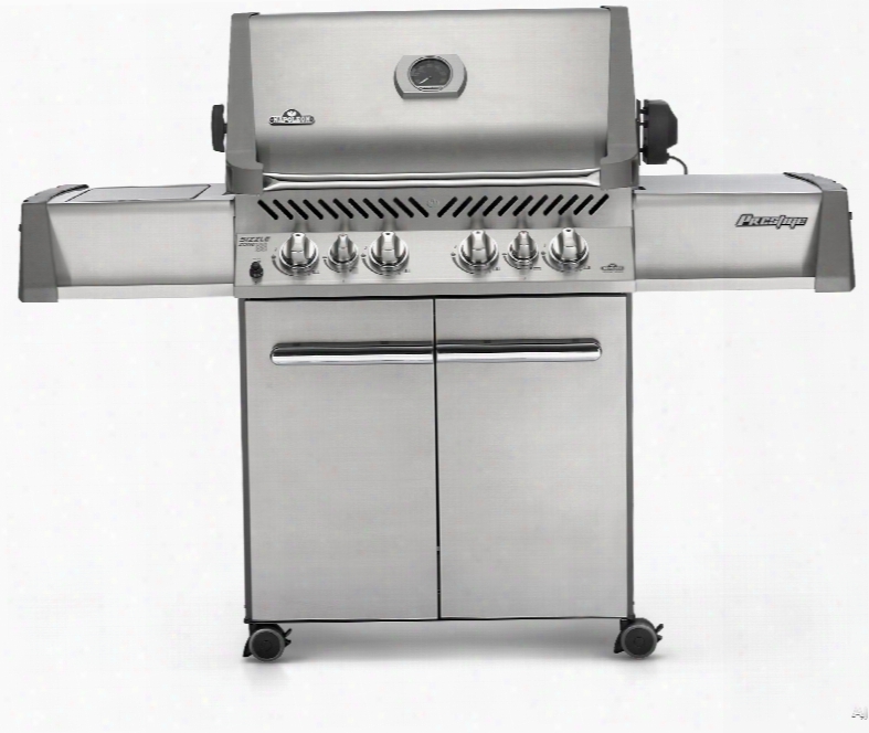Napoleon P500rsibnss1 64 Inch Freestanding Gas Grill With Infrared Burners, Rotisserie, Jetfire Ignition, 80,000 Total Btu,s 900 Sq. In. Cooking Surface, 6 Burners And Heavy-duty Casters: Stainless Steel, Natural Gas