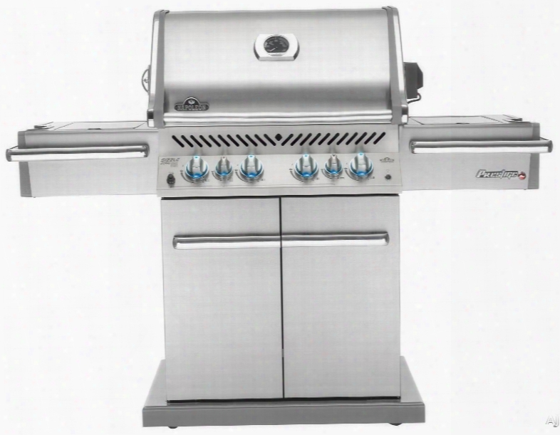 Napoleon Prestige Pro Series Pro500rsibnss2 67 Inch Freestanding Grill With Infrared Burners, Sizzle Zone, Jetfire Ignition, Rotisserie Kit, Wave Rod Grids, 80,000 Btus, 900 Sq. In. Cooking Power And 6 Burners: Natural Gas