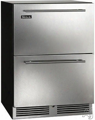 Perlick C-series Hc24ro35 24 Inch Built-in Undercounter Outdoor Refrigerator Drawers With 5.2 Cu. Ft. Volume, Digital Control Panel,  Stack Option And Lock Option: Stainless Steel
