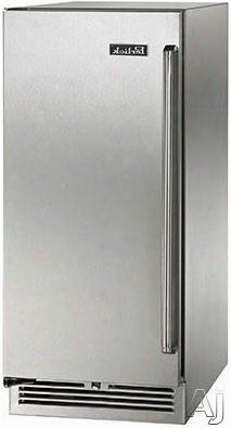 Perlick Signature Series Hp15ro31l 15 Inch Built-in Undercounter Outdoor Refrigerator With 2.8 Cu. Ft. Capacity, 2 Adjustable Full-extension Pull-out Wire Shelves, Front-vented Rapidcool Cooling System And Digital Control Module: Stainless Steel, Left Hin