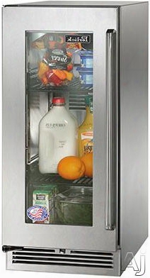 Perlick Signature Series Hp15ro33l 15 Inch Built-in Undercouner Outdoor Refrigerator With 2.8 Cu. Ft. Capacity, 2 Adjustable Full-extension Pull-out Wire Shelves, Front-vented Rapidcool Cooling System And Digital Control Module: Stainless Steel-glass, Le